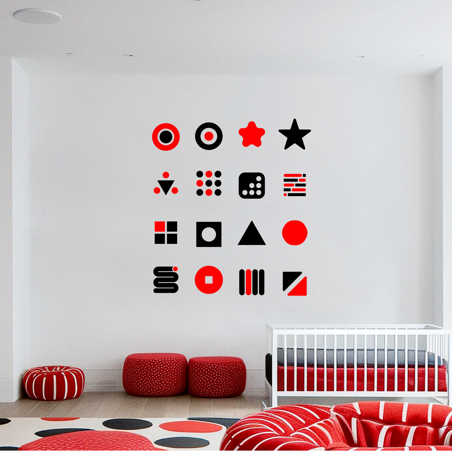 Newborn Collection: Red & Black Minimalist Shapes