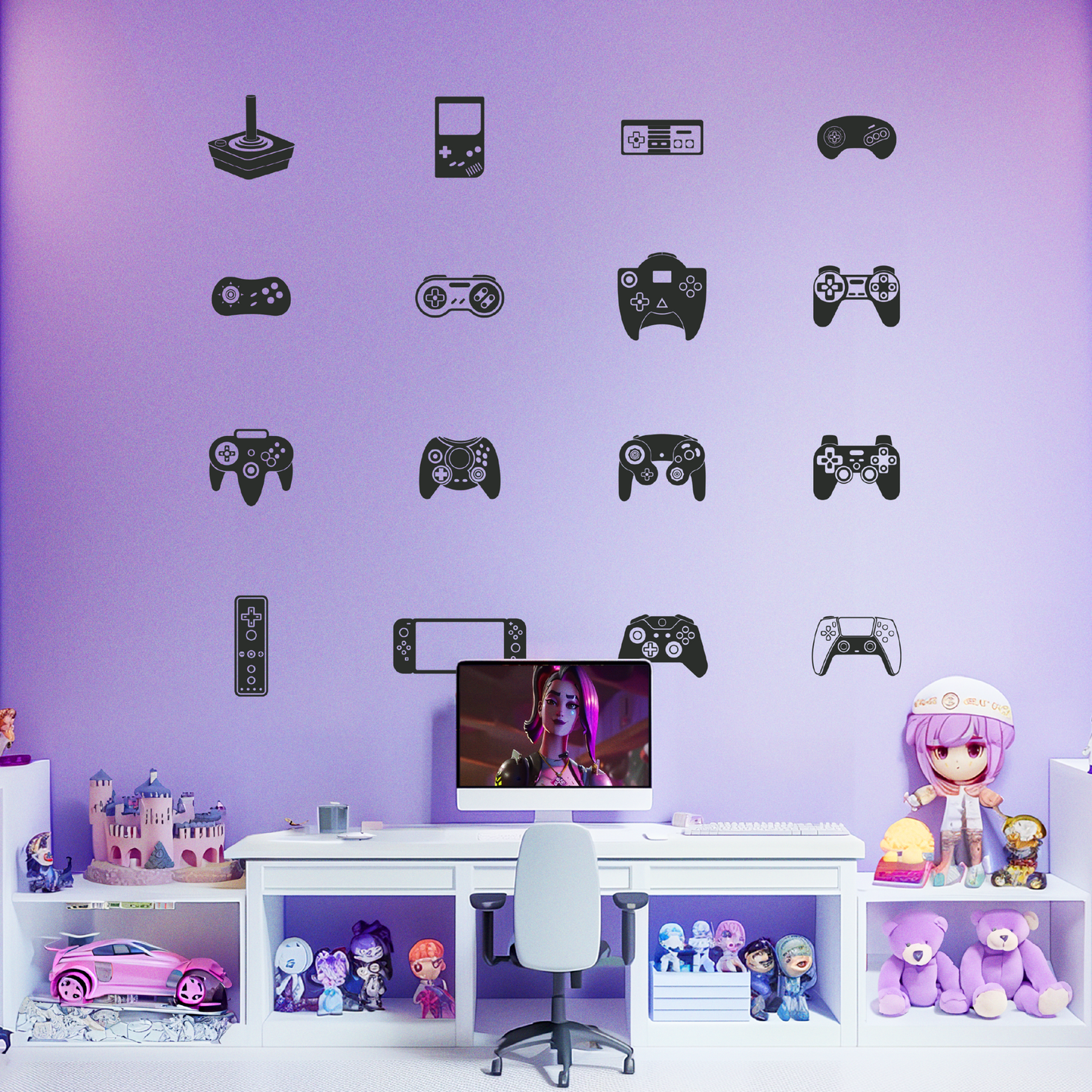 Game Console Controllers Mural