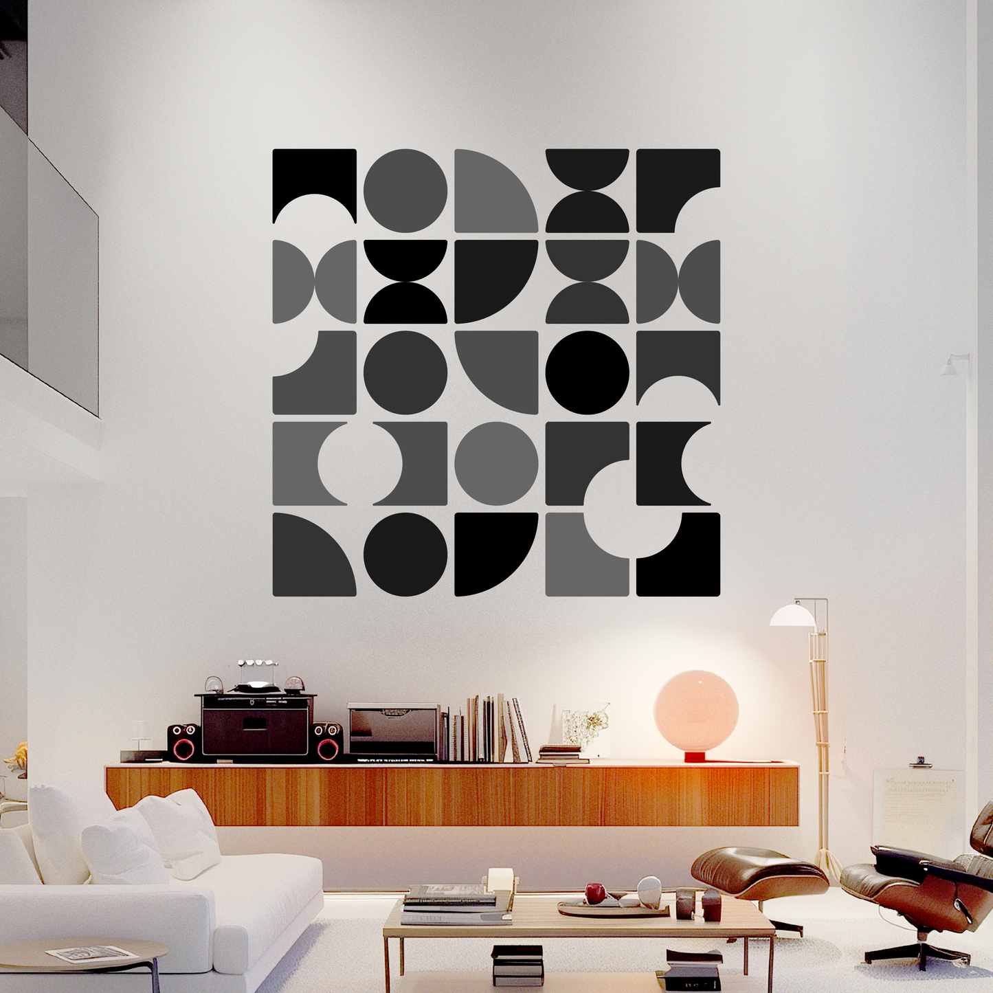 Circle Arc Grid Mural