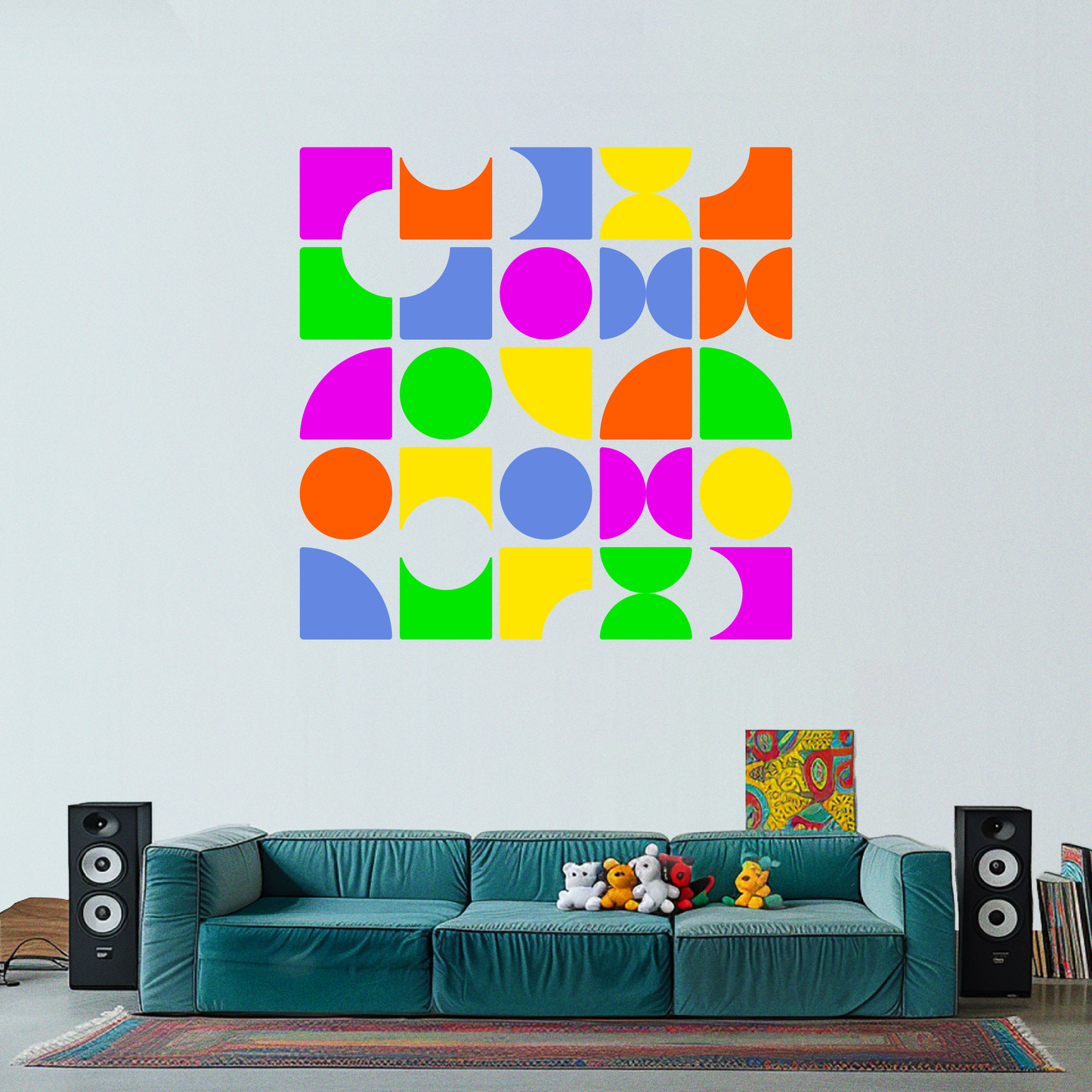 Circle Arc Grid Mural