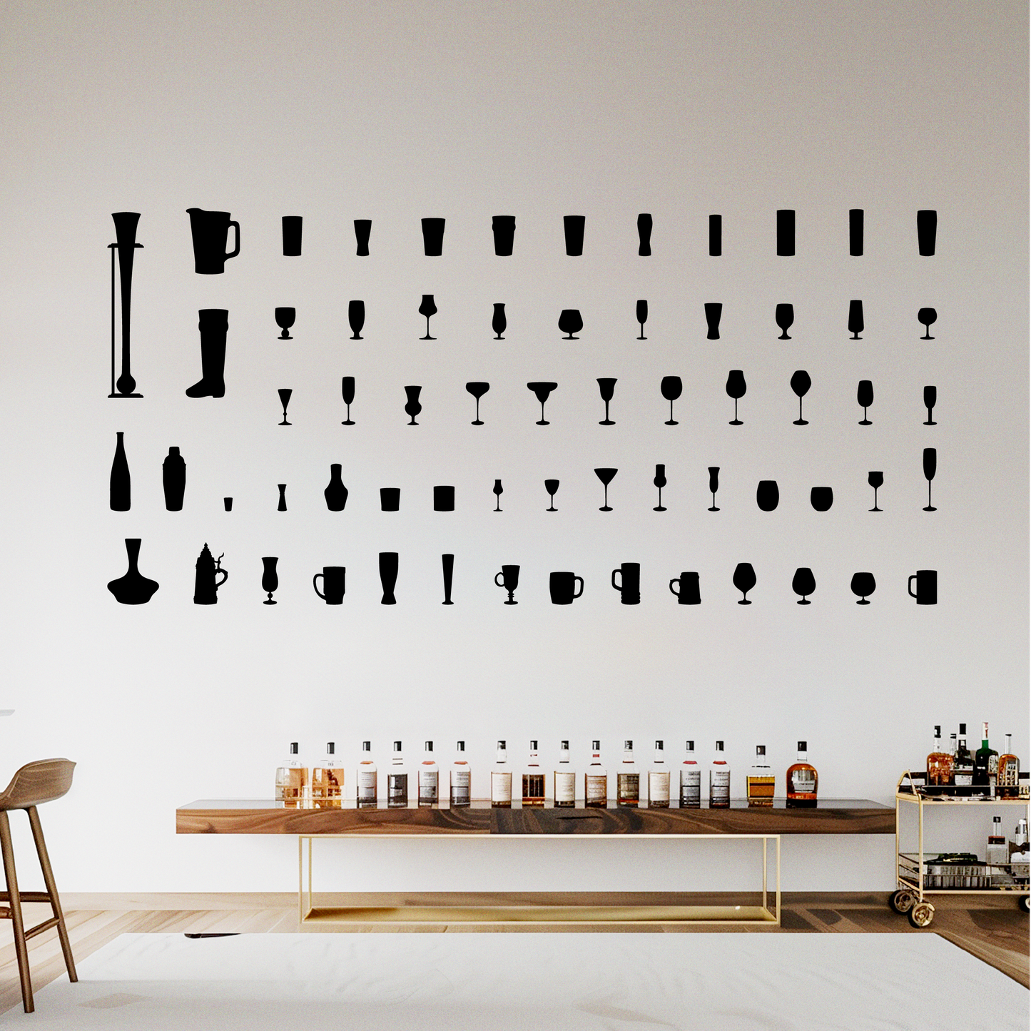 Glassware Wall